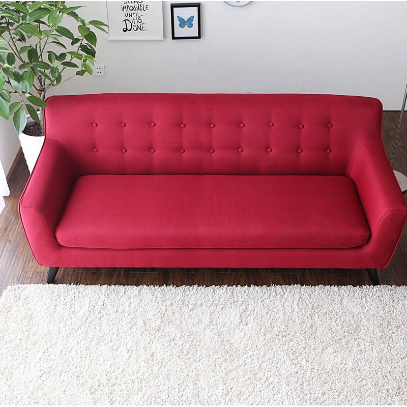 Canapé à accoudoirs carrés 74,8 po, Rouge