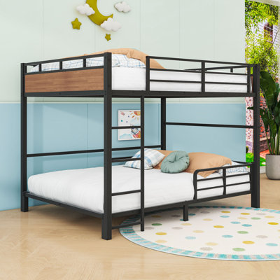 Metal Bunk Bed With Safety Rai