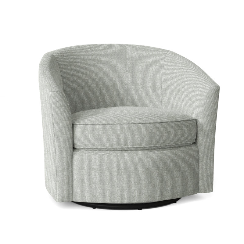 Aventura Swivel Patio Chair with Cushions, Lt Grey Chenille Woven Stripe 6023-010