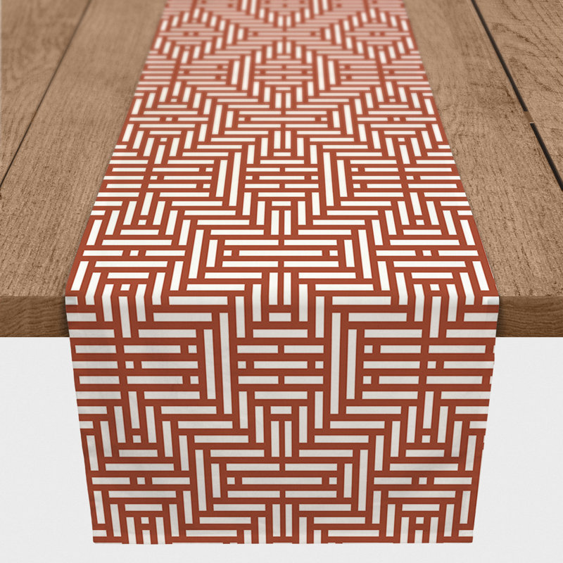 Chemin de table Lynda, 72 po x 16 po, Rouille, Z Aztec Lines