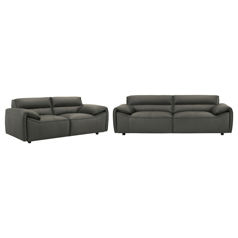 Ensemble de canapé rembourré de style moderne Mid-Century pour le salon, 4, Grey