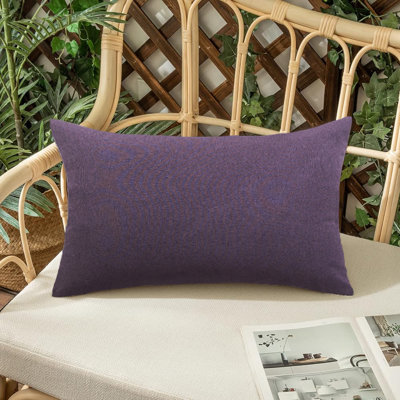 Ensemble de 2 coussins décoratifs intérieurs / extérieurs de couleur unie avec soutien lombaire complet avec inserts 12 po x 20 po