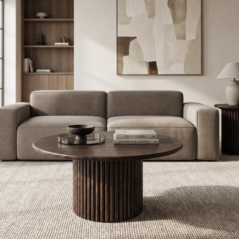 Auren Solid Wood Fluted Coffee Table