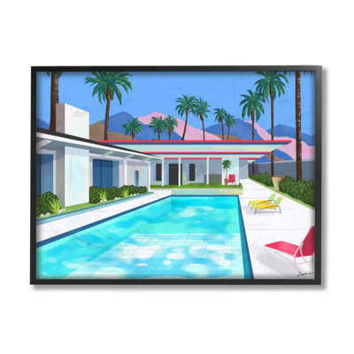 «Modern Architecture House Pool Tropical Palm Trees» par Ziwei Li - reproduction d'art