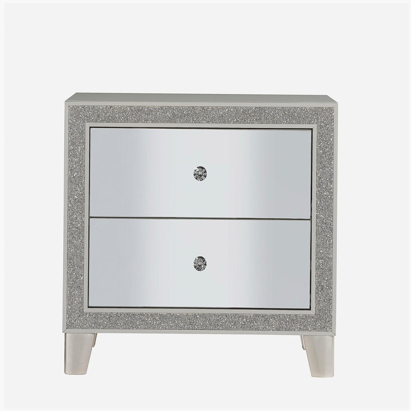 Table de chevet à finition miroir Sliverfluff