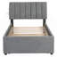 Lit plateforme tapissier avec lit gigogne, tête de lit lumineuse et port USB-1517373135-1517373130