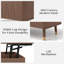 Table basse à plateau relevable avec rangement