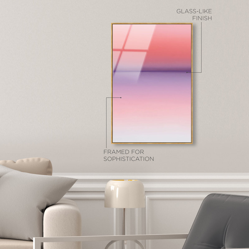 Peach Coastline II Print by Oliver Gal, 25"H x 17"W, Gold Floater Frame
