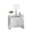 Table de chevet moderne avec détails argentés - Unité 3 tiroirs 3 Elegance Choice