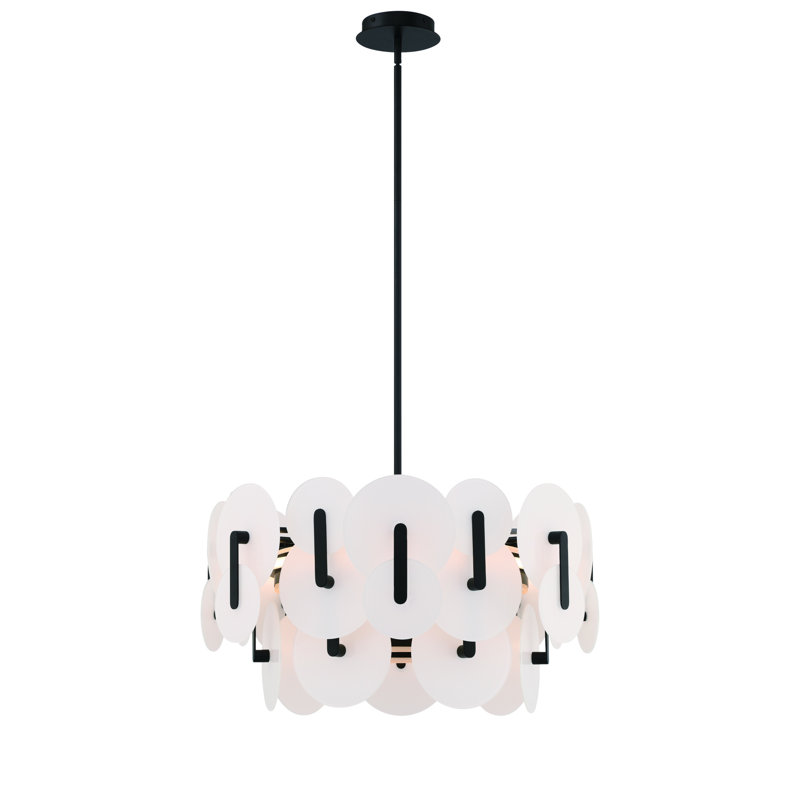 Lustre 2 lumières DEL Nuvola, Noir mat