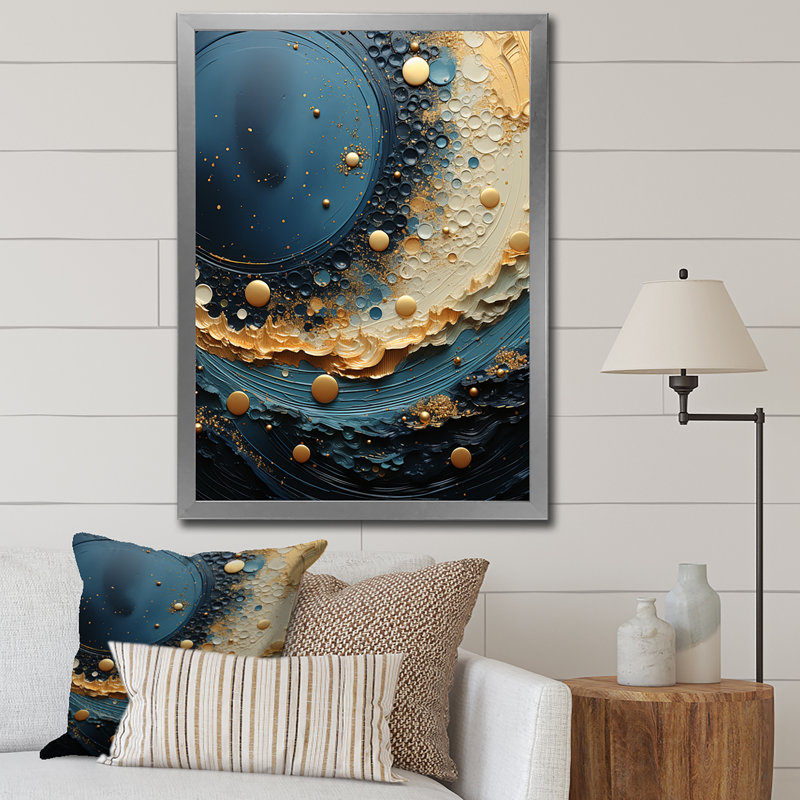 Jaislyn Space Moonlight Mirage sur toile, H 40 po x l 30 po x P 1,5 po, Cadre photo argenté