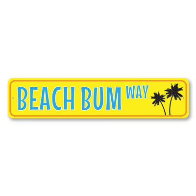 Plaque en aluminium Palm Tree Beach Bum Way