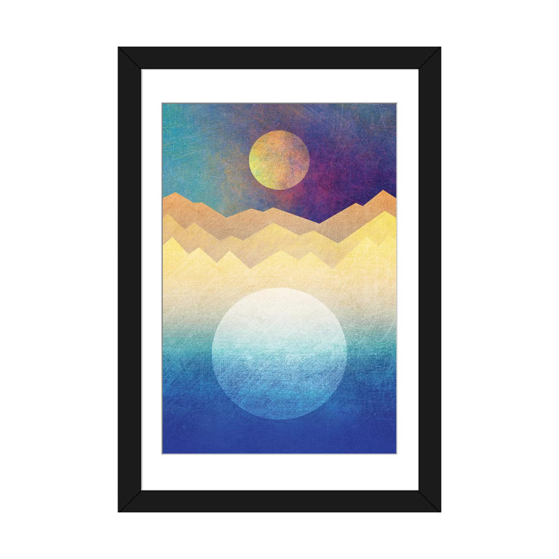 «The Moon and The Sun», impression sur toile tendue, Papier d'art encadré noir, Blanc, H 32 po x l 24 po x P 1 po