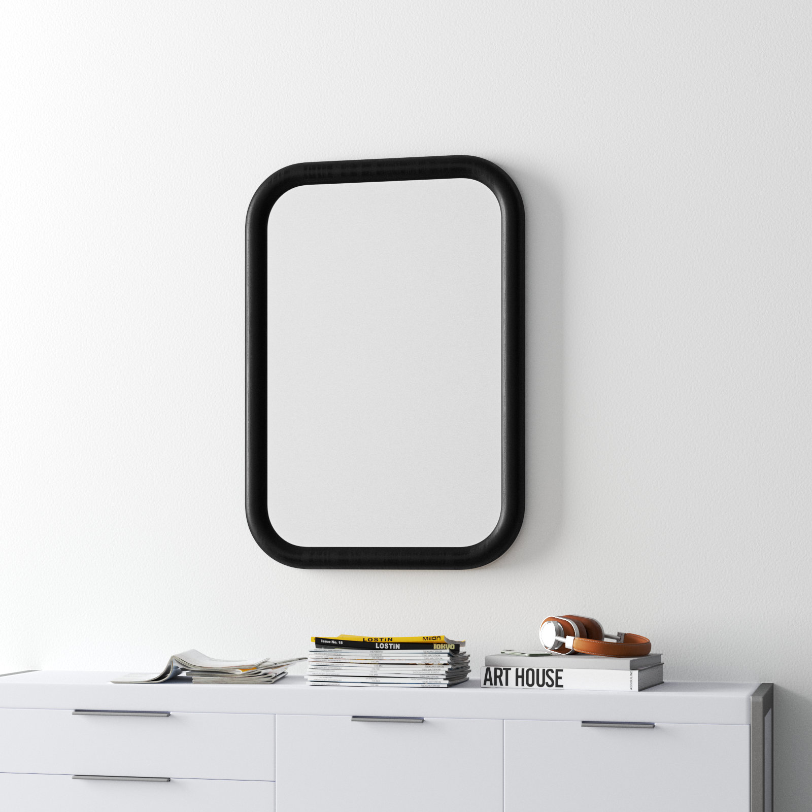 Hampson Rectangle Mirror, 40" x 28", Black