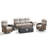 All-Weather Outdoor Porch Sofa Conversation Set With Split-Type Fire Pit Table & Swivel Chairs-1487443588