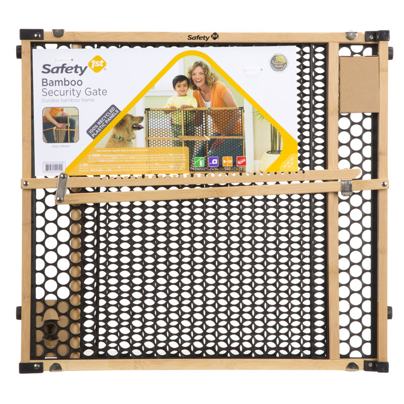 Safety 1st Bamboo and Black Retractable Child Safety Gate