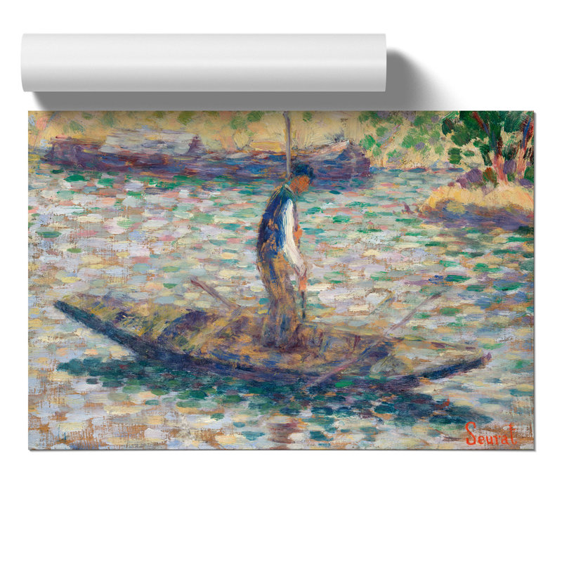 A Fisherman by Georges Seurat - No Frame Painting, 42cm H x 59cm W x 0.1cm D