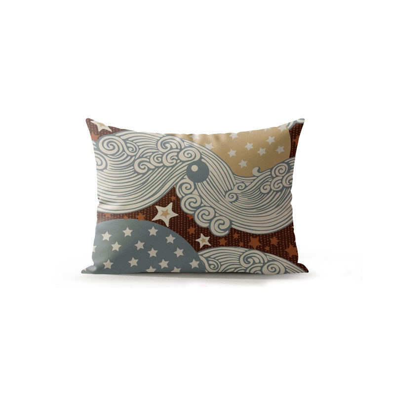 Galaxy Microsuede Rectangular Pillow, Beige/Brown/Ochre/Gray