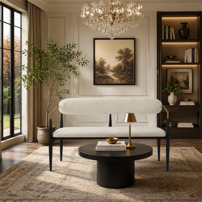 Causeuse en métal, Black/Dark Gold
