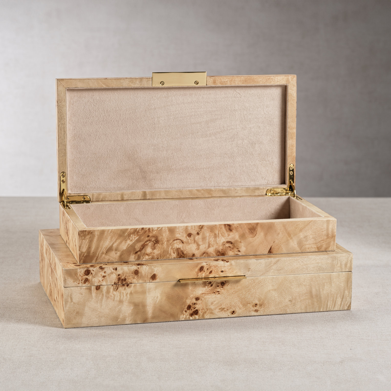 Monterey Burl Veneer Decorative Box, 2.5" H x 13" W x 6.5" D