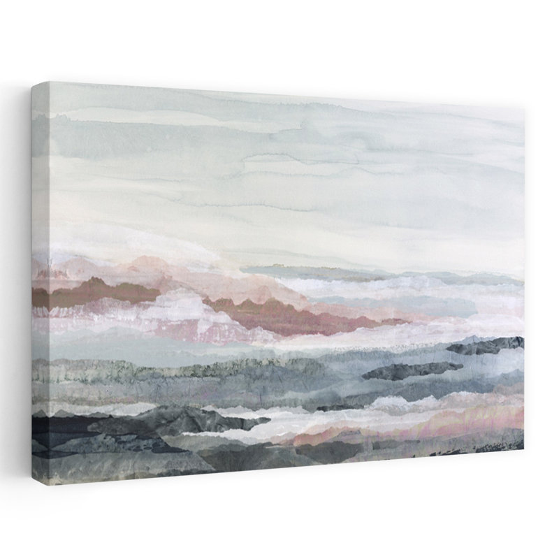 Art contemporain, paysage marin abstrait moderne de rêve, H 12 po x l 18 po