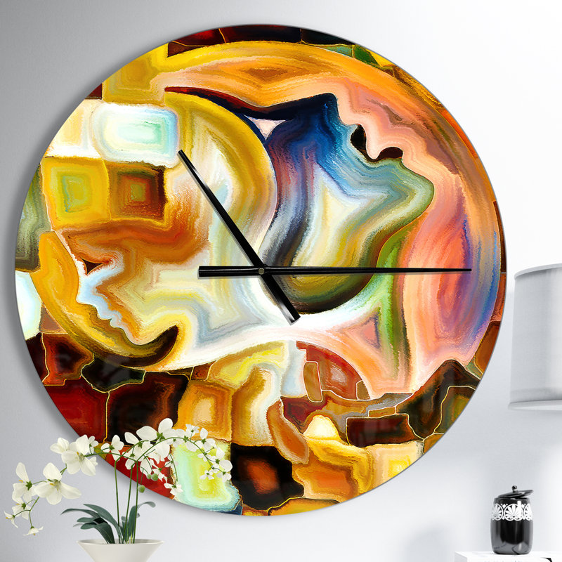 Way of Inner Paint - Horloge murale moderne, Moyenne