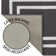 Double Border Machine Tufted Performance Dark Gray/White Rug