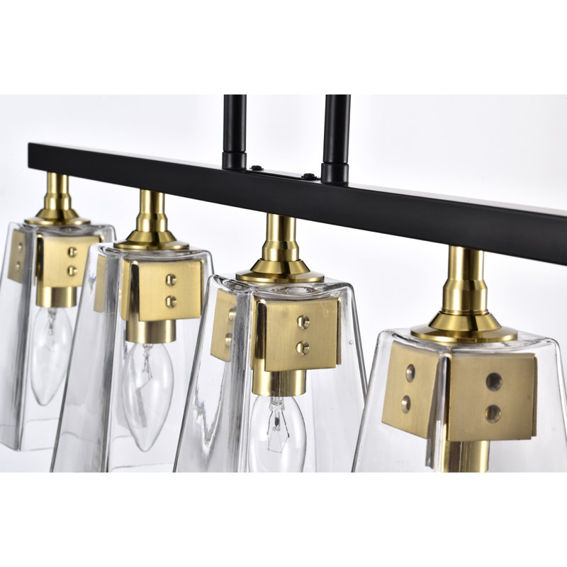 Lustre de style moderne moderne avec plafonnier en verre transparent 32 pouces Turnerville