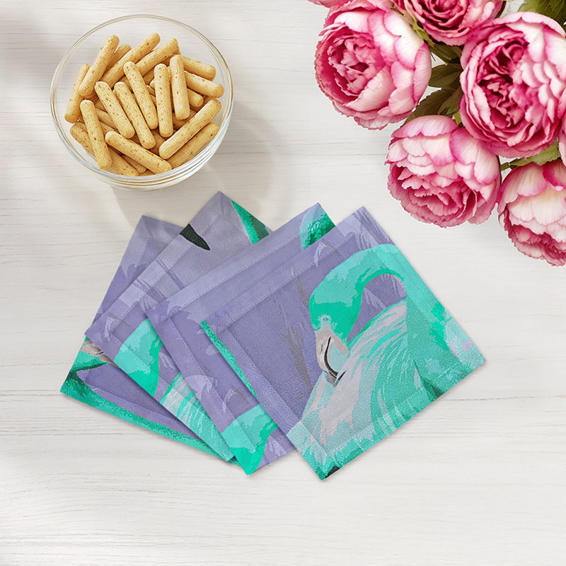 Palm Springs Cotton Sateen Cocktail Napkins, Wisteria