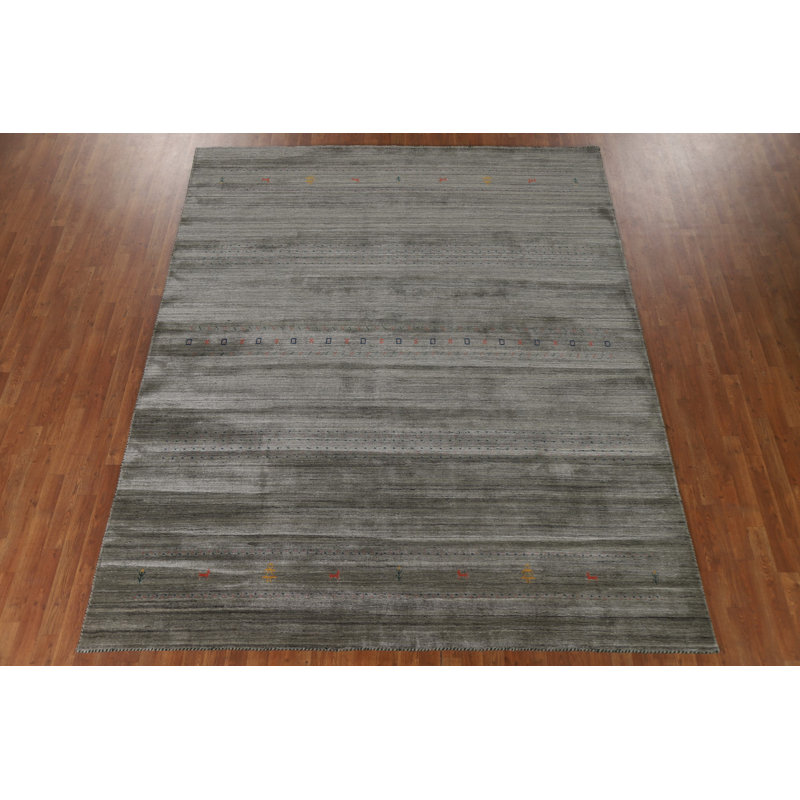 Tapis vert et gris Gabbeh