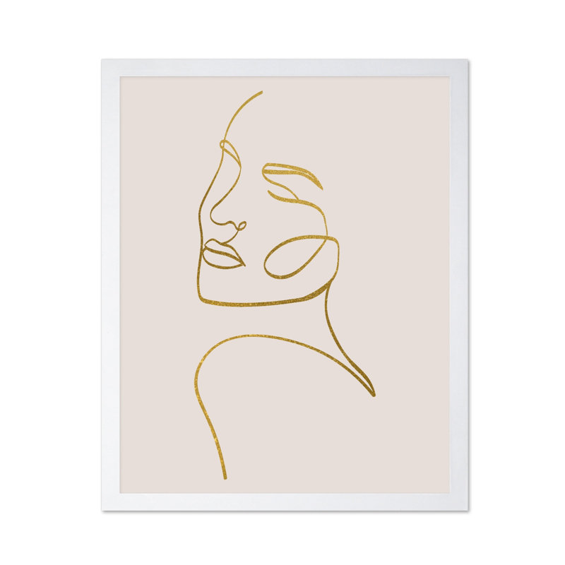 Contour doré no2, Poster, 24"H x 32"W, White Framed
