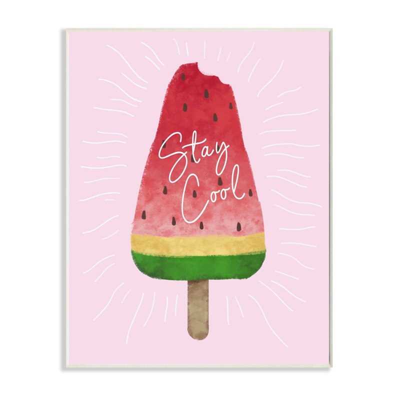 Davin Stay Cool Watermelon Ice Cream Art, Plaque murale, H 15 po x l 10 po