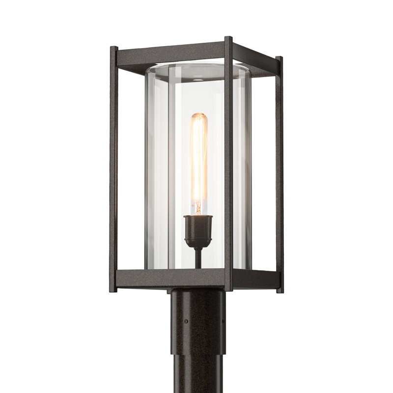 Tête de lanterne à 1 lumière H 18,6 po Cela, Verre transparent, Bronze côtier