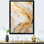 Or et rivière de marbre blanc - art abstrait sur toile