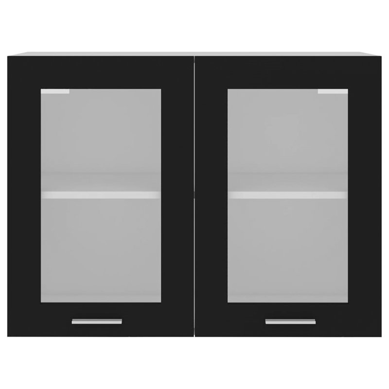 Hanging Glass Cabinet 80X31x60 Cm, Black