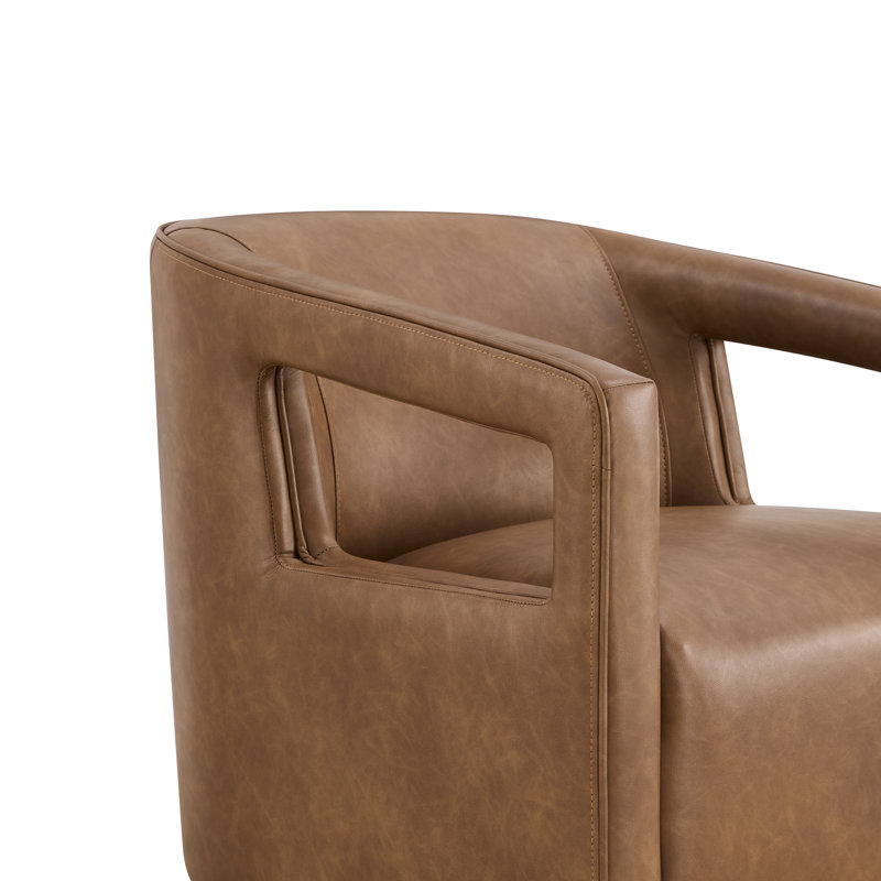 Chaise d'appoint pivotante rembourrée, Brun