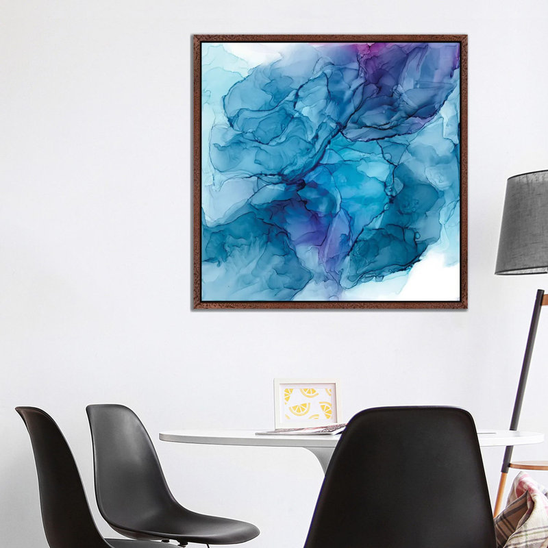 Neptune by Elizabeth Karlson - Floater Frame Painting on Canvas, 93.98 cm H x 93.98 cm W, Brown Framed