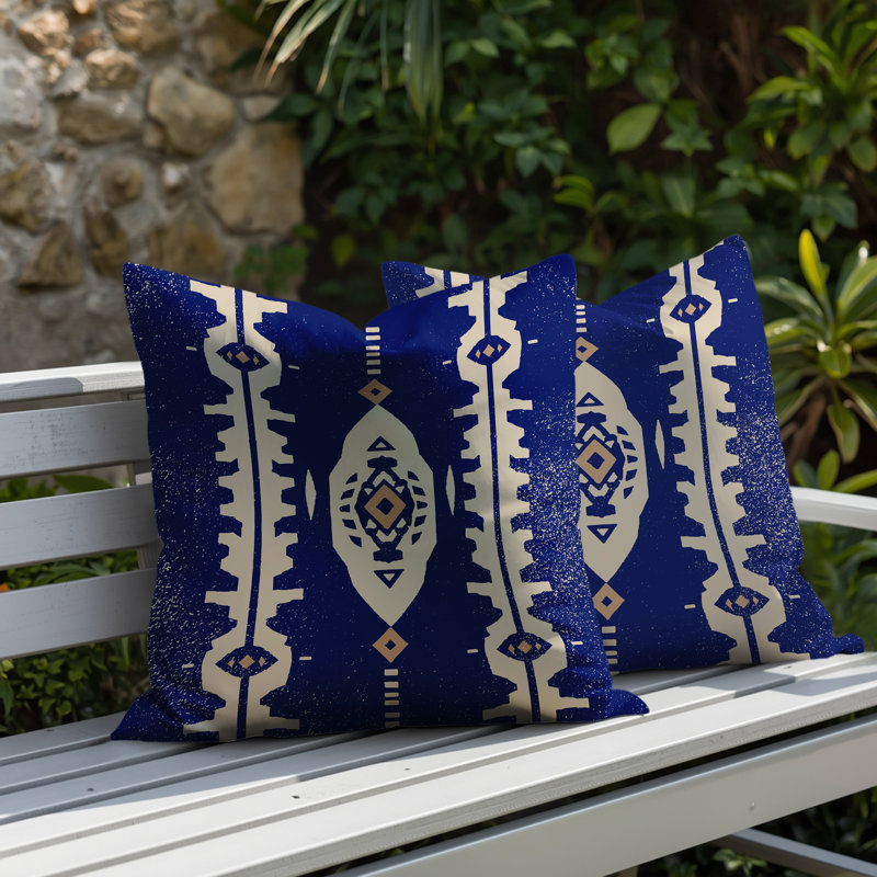 Oreiller réversible intérieur / extérieur Tallu, Navy Blue, 18 x 18
