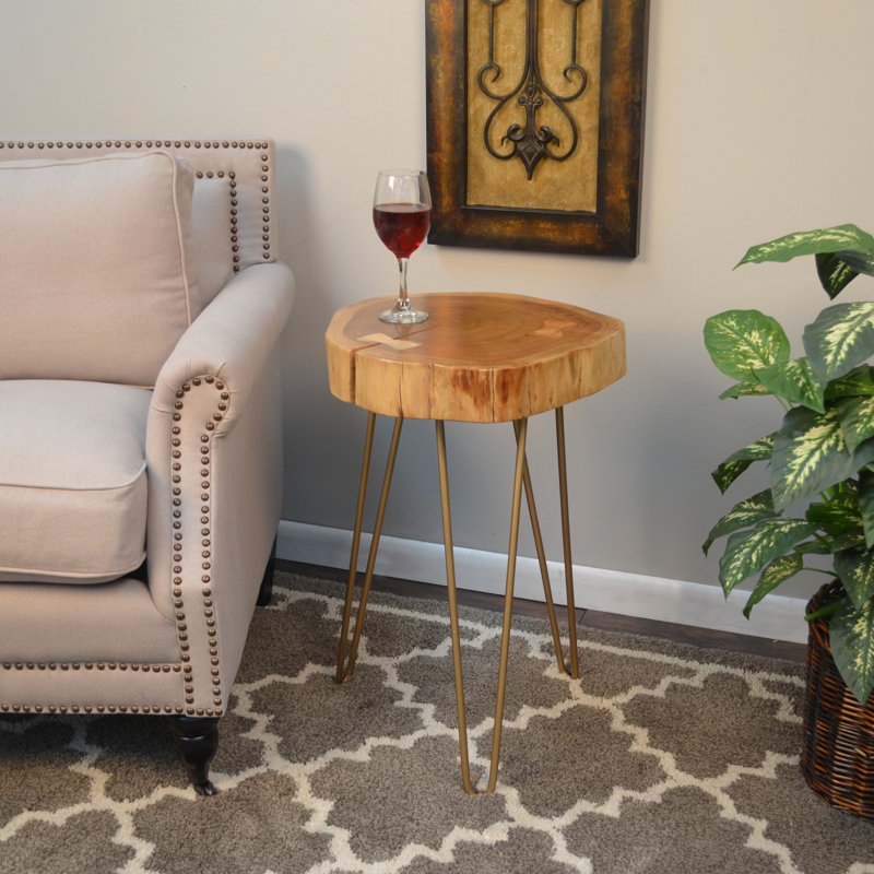 End Table, Natural/Gold