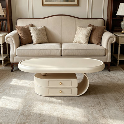 Luxurious Sophisticated Oval Storage Coffee Table