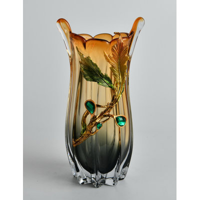 Amber Jewel Bloom Glass Vase