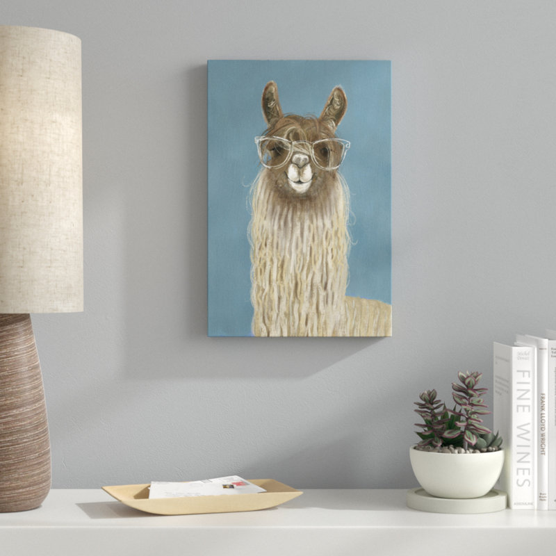 «Llama Specs IV» par Victoria Borges, reproduction d'art sur toile, H 18 po x l 12 po, Toile tendue