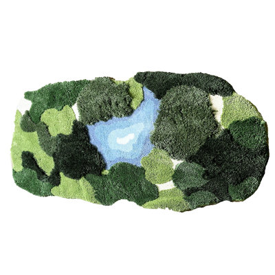 3D Moss Rectangle Bath Rug