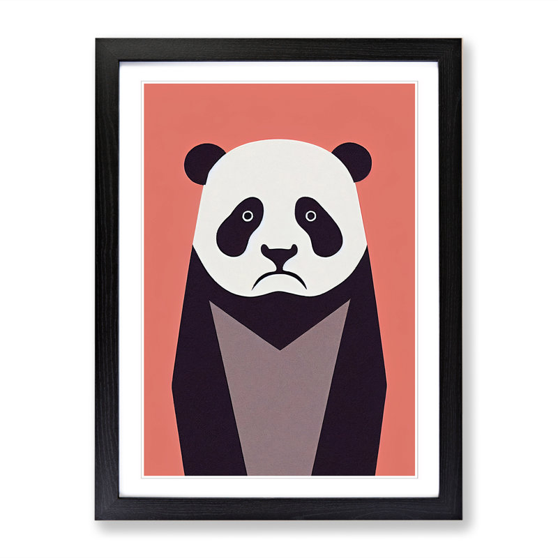 Simple Panda Vol.3 - Wall Art, 64cm H x 46cm W x 2cm D, Oak