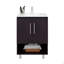 Meuble-lavabo autoportant en résine Conrad avec armoire à une porte et tablette ouverte
