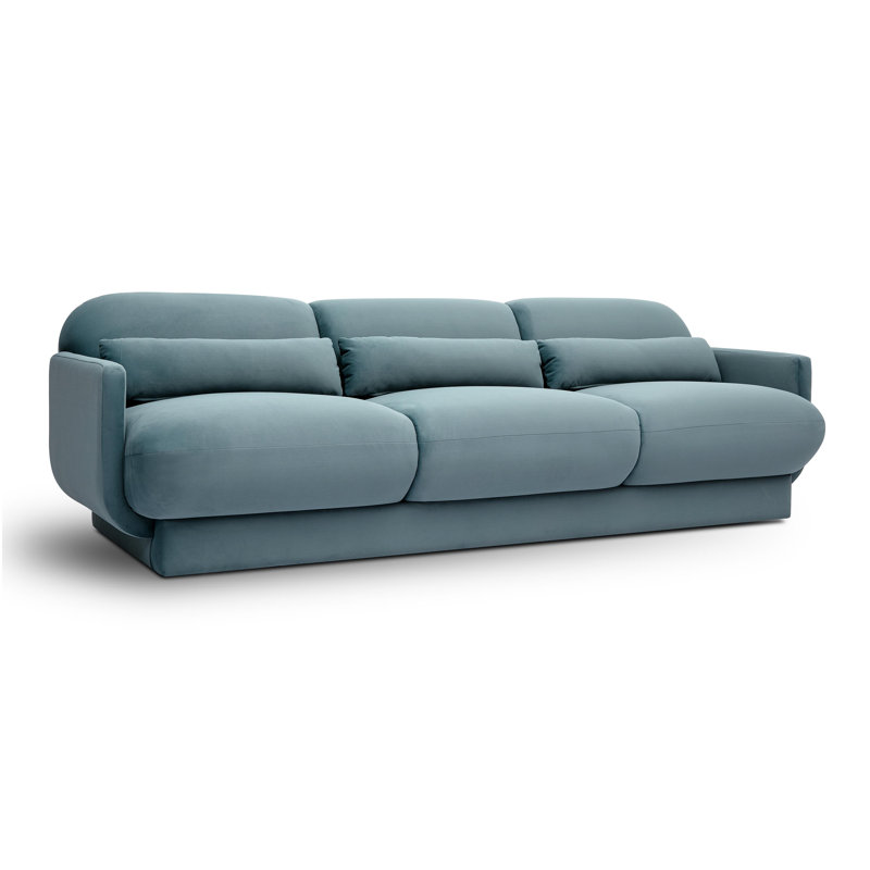 Tov Furniture Azalea Powder Blue Velvet Sofa, Powder Blue