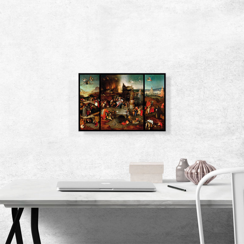 " The Temptation Of St. Anthony 1516 " by Hieronymus Bosch Painting Print, 12" H x 18" W x 0.75" D