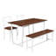 Quatre pièces, table et chaise de salle à manger, caractéristiques industrielles, chaises à dossier incliné, matériaux en acier, espaces de cuisine, style d'assemblage simple, fabrication de sièges larges, concise facile à entretenir