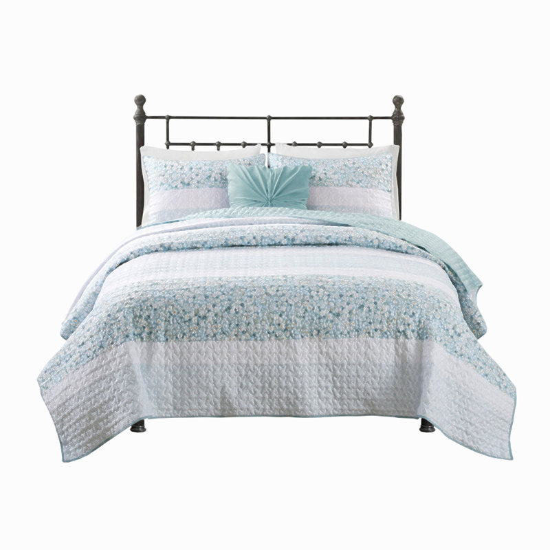 Ensemble de courtepointe avec coussins 4 pièces King / Cal King, Vert