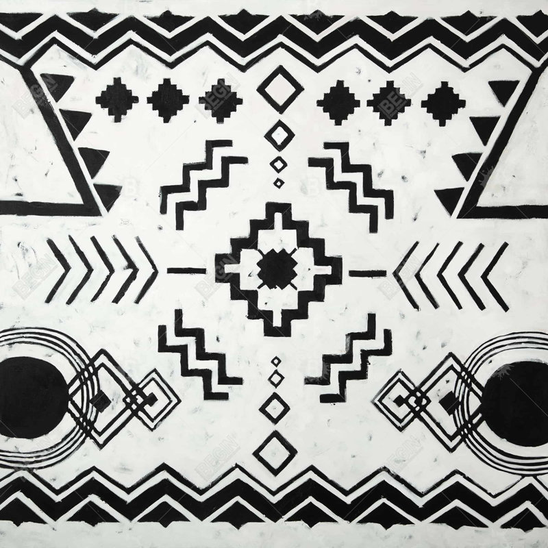 Ethnic Patterns - White Framed Canvas for Home Decor